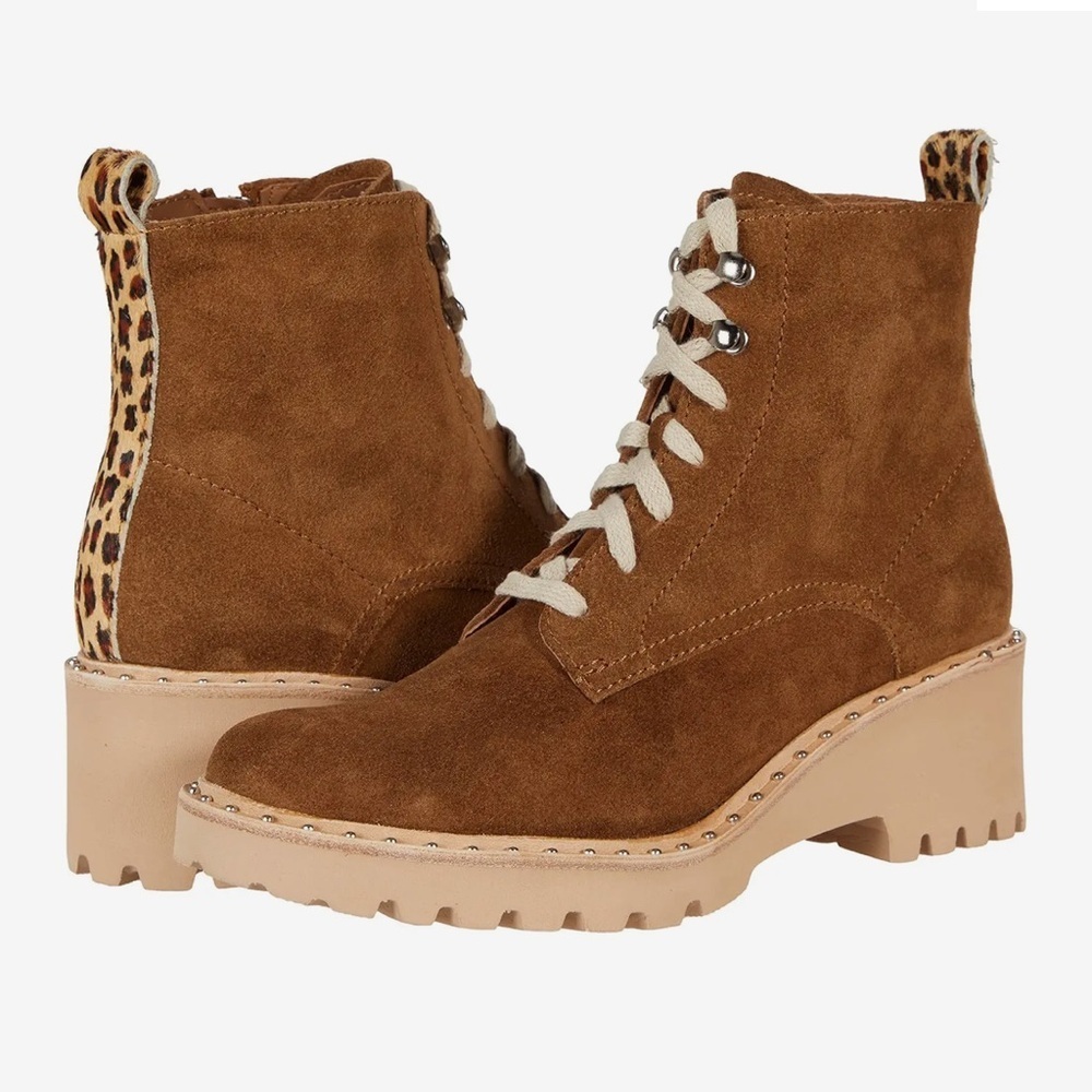 Dolce Vita‎ Womens Brown Hinto Lace Up Ankle Boots Suede 8.5 New in Box
